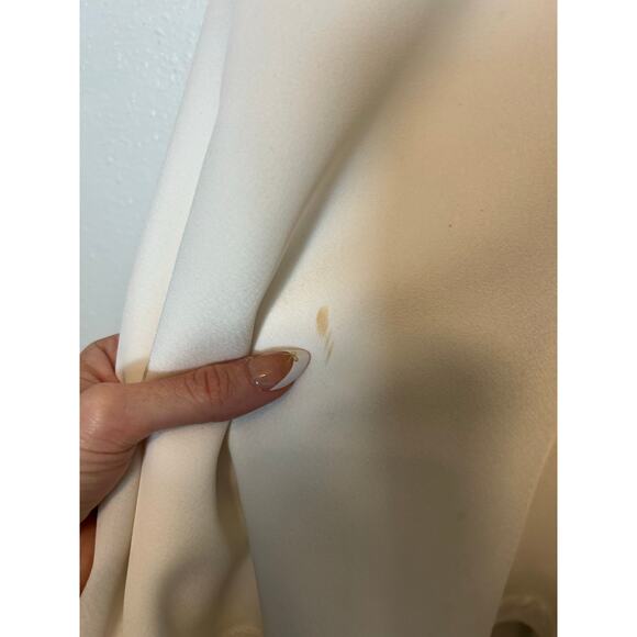 Self Portrait Balloon Sleeve Gold Chain Blouse Sz 6 Quiet Luxary *Flaw* - Picture 6 of 11